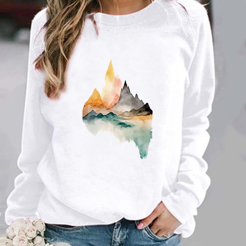 

(Азиатский размер) Женский принт с женским принтом, мультяшный цветок, сладкий тренд 90-х годов, весна-осень-зима, модные повседневные пуловеры, флисовая одежда, толстовки с графикой