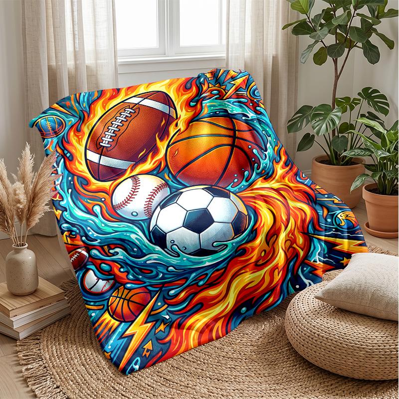 Sports in Flames and Ice 2 Theme blanket Lightweight Warm Flannel Blanket Decorative Throw Blanket for Home Decoration