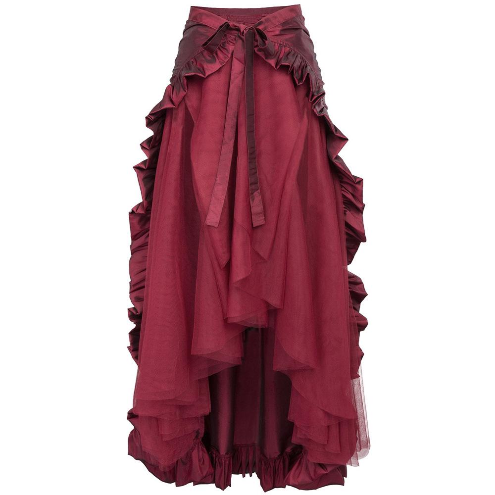 Plus Size Steampunk Gothic Victorian Ruffle Dress for Women Large