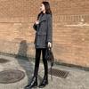 2025 Autumn/Winter Plaid Petite Woolen Coat - Mid-Length, Loose Fit for Women