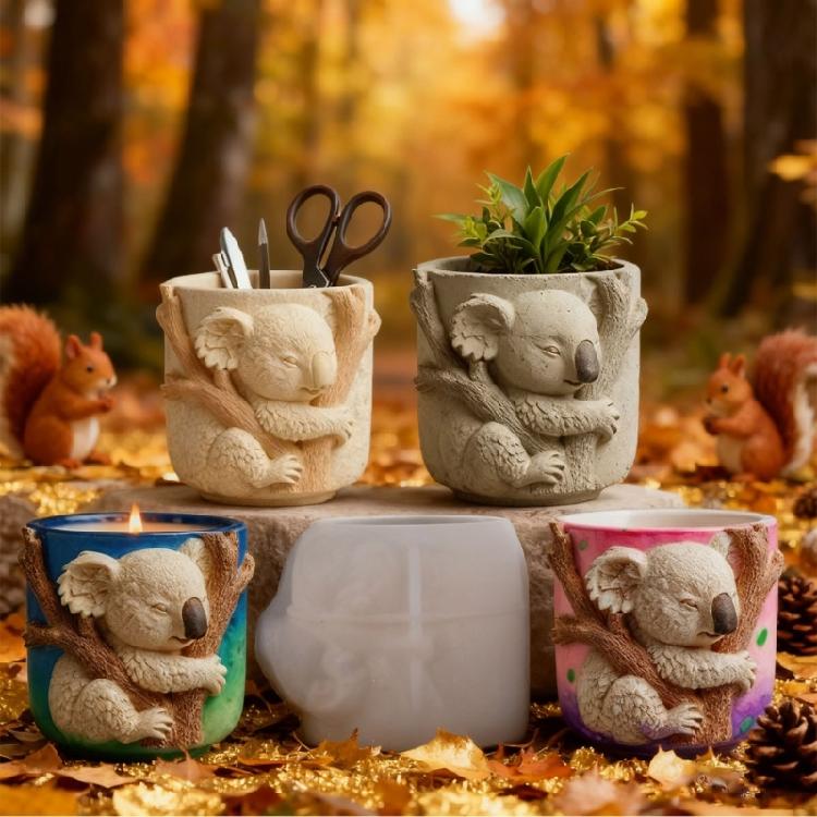 Artistic Silicone Mold Koala Pattern Resin Casting Jewelry Making Moulds Home Garden Decors Creative Crafting Projects