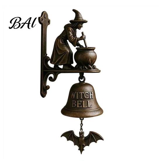 Decorative Wall Doorbell Vintage Christmas Doorbell, Welcome Hanging, Deer/Snowman/Santa Claus/Penguin/Witch Decor, Wrought Iron Holiday Decor