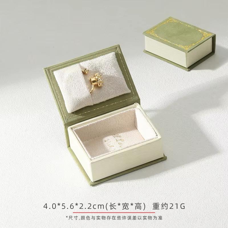 Flip Cover Book Shaped Jewelry Display Box Earrings Ring Necklace Pendant Jewelry Organizer Portable Travel Jewelry Holder