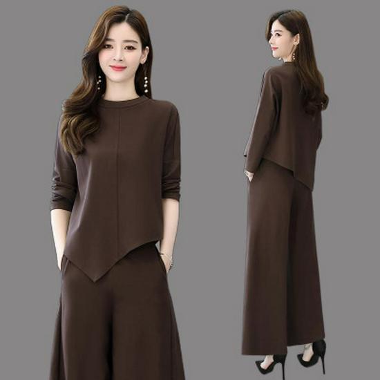 Elegant Wide-Leg Pants and Blazer Set - Slimming and Stylish for Mature Women In Spring and Autumn