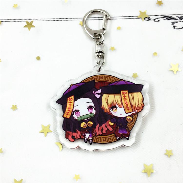

Аниме игры Demon Slayer Blade Kadomon Tanjiro персонаж мультфильма акриловый брелок металлические украшения аксессуар подарок кулон 6cm