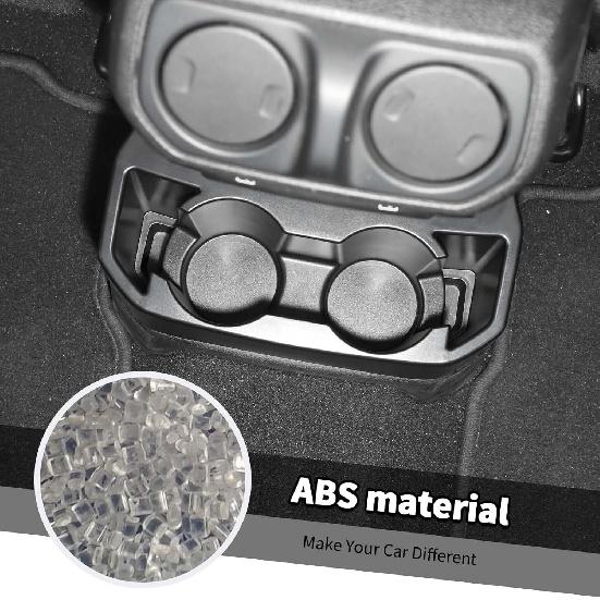 Jimen For JL Rear Cup Holder, Dual Extra Cup Holder Organizer Tray Drink Holder For Back Seat Compatible With Jeep Wrangler JL JLU & Gladiator JT