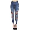 High-Waisted Plus Size Women's Faux Denim Leggings for Fitness & Yoga