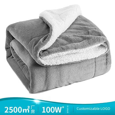 Double Layer Lamb Fleece Blanket - Thick, Comfortable Cotton for Office or Car, Customizable with Logo
