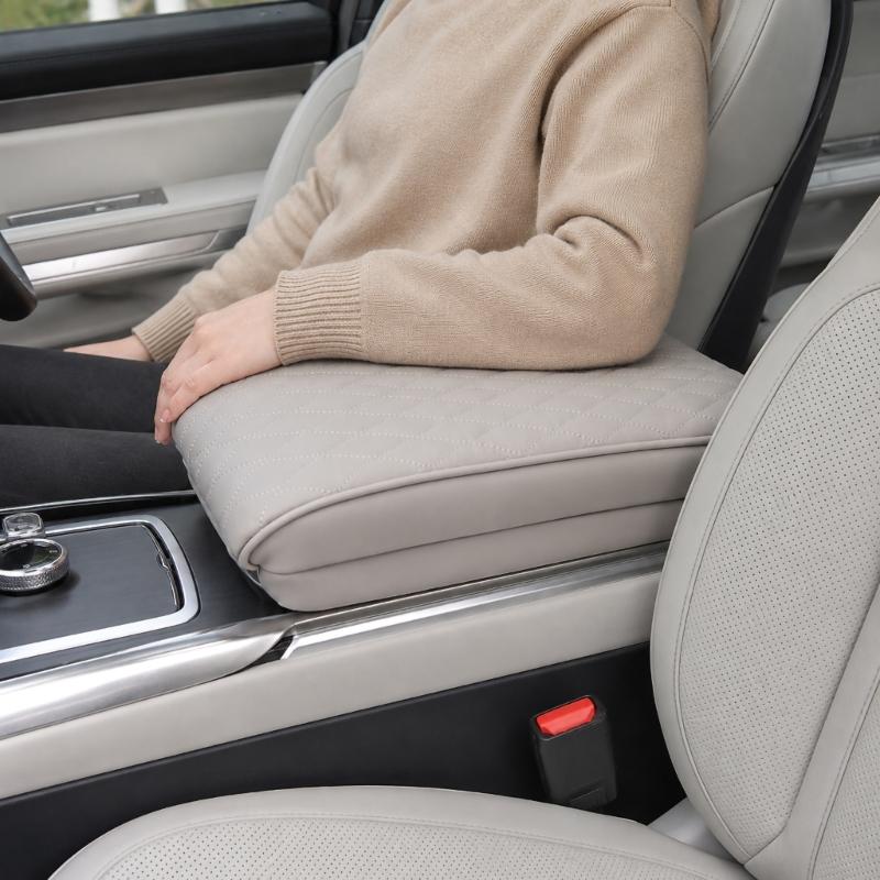 Center Console Armrest Cover Pad for, Quilted Lid Pad for Daily Driving Comfort and Wear Guard