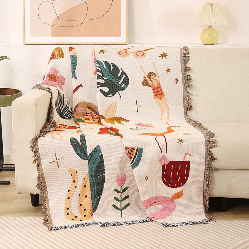 Kawaii Blanket Tapestry Throw Bedspread Fashion Blanket Sofa Women Ladies Girl Bedroom Decoration Multifunctional Blankets