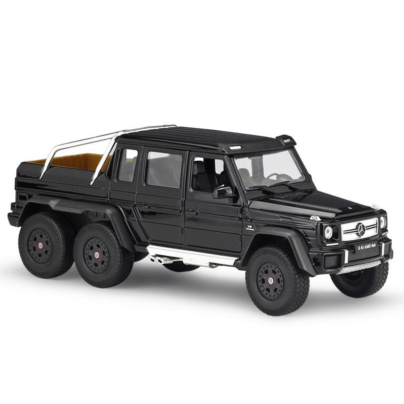 

WELLY 1/24 Mercedes Benz G63 AMG 6X6 Модель с высокой степенью детализации Игрушечная машинка Металлический сплав Литые под давлением транспортные средства для коллекции Детское украшение Подарки чёрный
