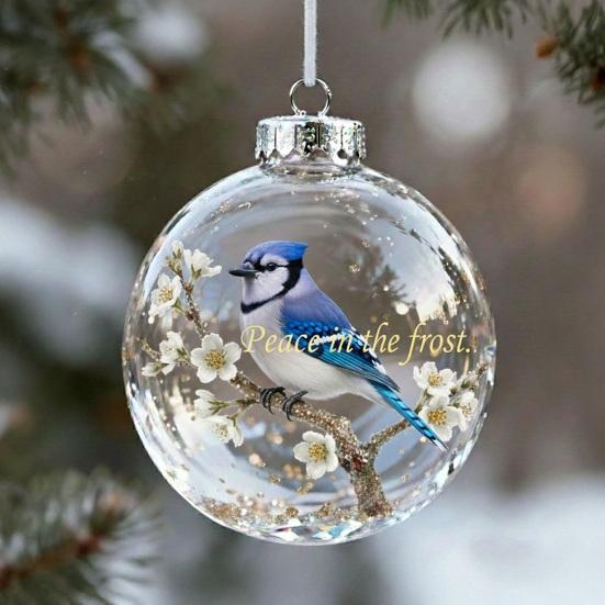 Yousheng Christmas Ornament Christmas Tree Bird Spherical Decorative Pendant Snowflake Ornament Holiday Tree Decoration