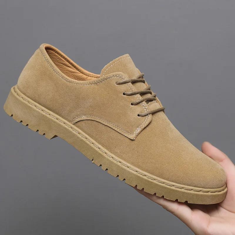 2025New Men's Shoes Fashion Suede Leather Casual Shoe British Style Business Dress Shoes Lace Up Oxford Oes Party Shoes for Men