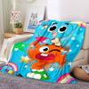 1pc Gumball World Cozy Print Blanket Lightweight Warm Flannel Throw Blanket For Sofa, Bed, Living Room