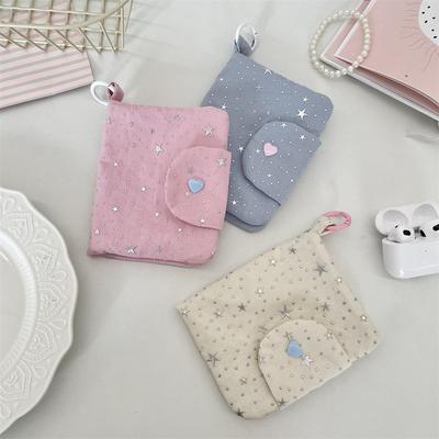 Star Glitter ID Card Holder Cards Wallet Coins Wallet Zipper Coin Purse Student Card Bag Earphones Pouch Key Ring Bag Pendant