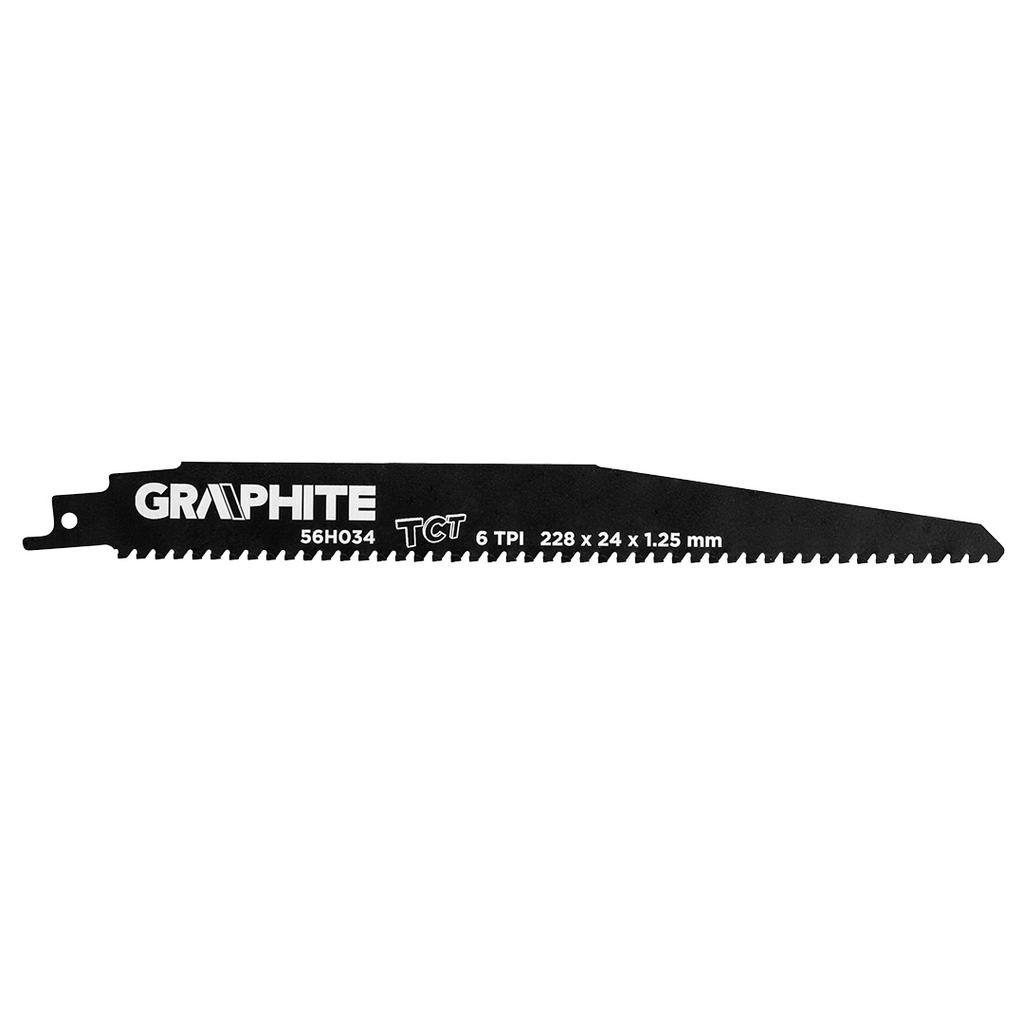Reciprocating Saw Blade, HM, 228 X 24 X 1.25 Mm, 6TPI