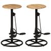 Bar Stools Set of 2 Solid Mango Wood