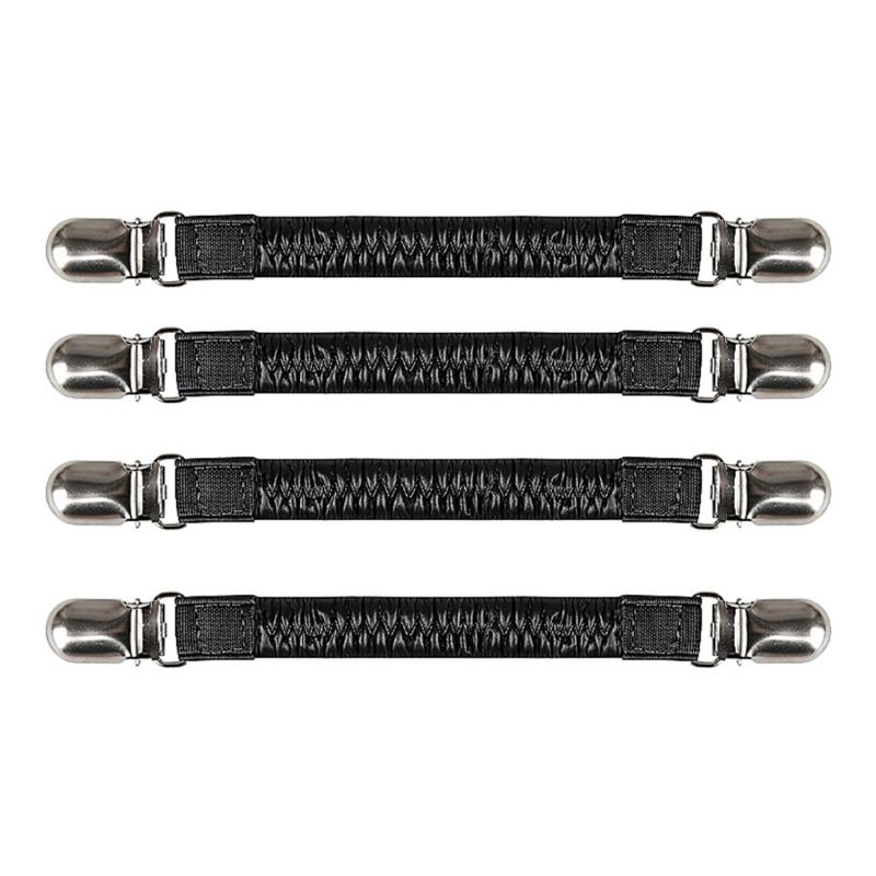 4 Pezzi Lacci Elastici Regolabili in Pelle con Cinturino Antiscivolo per Tallone con Fibbie in Lega Installazione Rapida per Sandali Slip-On