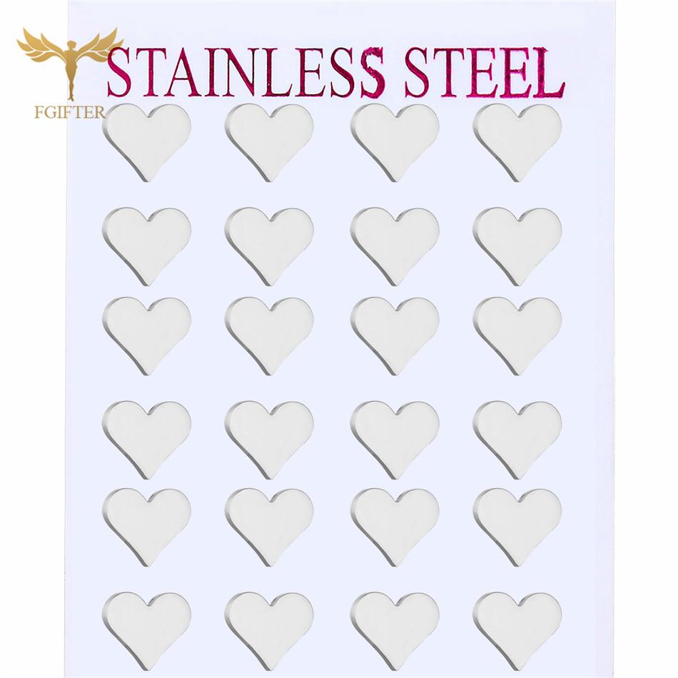 12 Pairs Stud Earrings Set for Women Geometric Triangle Star Round Cross Heart Earing Piercing Stainless Steel Zircon Resale