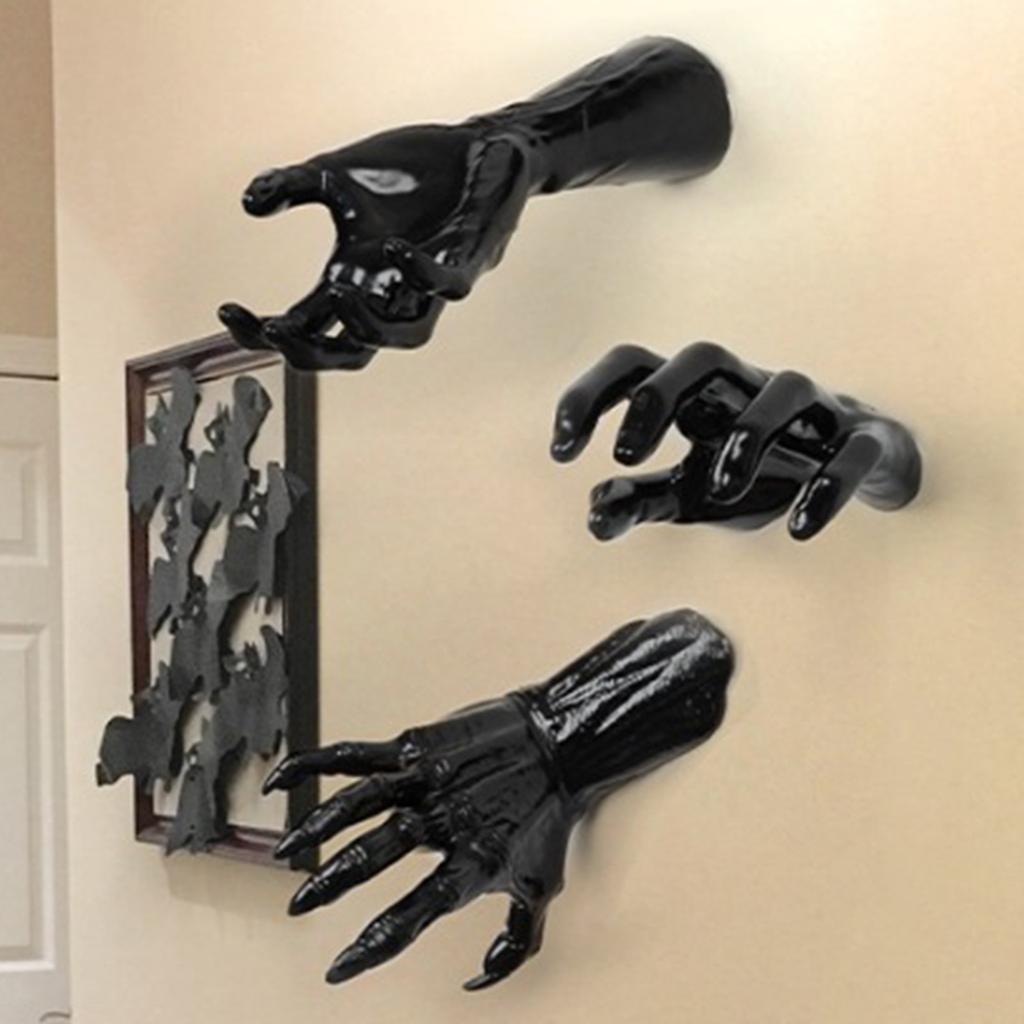 Halloween 3 Wall Hanging Scary Hand Decorations Gothic Wall Hanging Sculptures