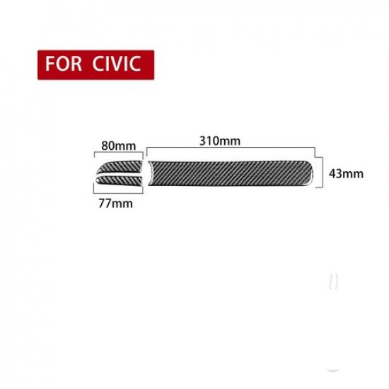 3Pcs For Honda Civic Carbon Fiber Interior Passenger Side Dashboard Cover Trim