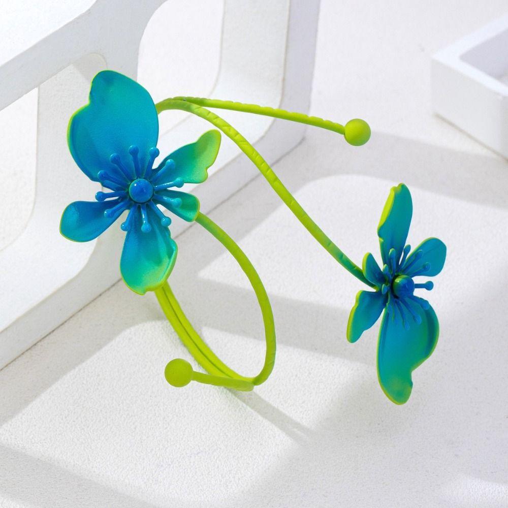 Openable Floral Armlet Colorful Metal Upper Arm Bracelet Boho Flower Arm Cuff  Beach