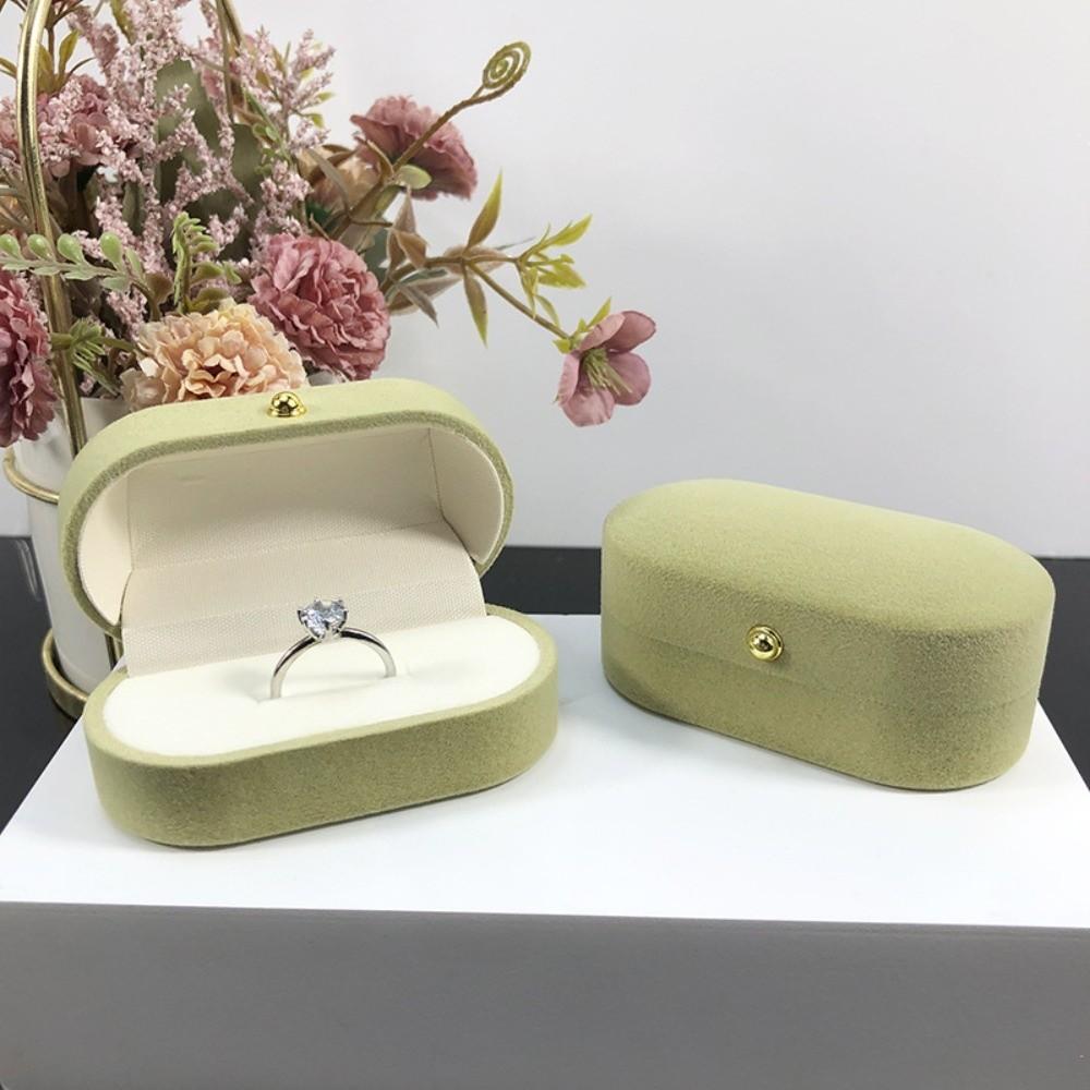 Fashion Velvet Storage Box Portable Multi-functional Holder Solid Color Rings Bearer Box Jewelry Storage