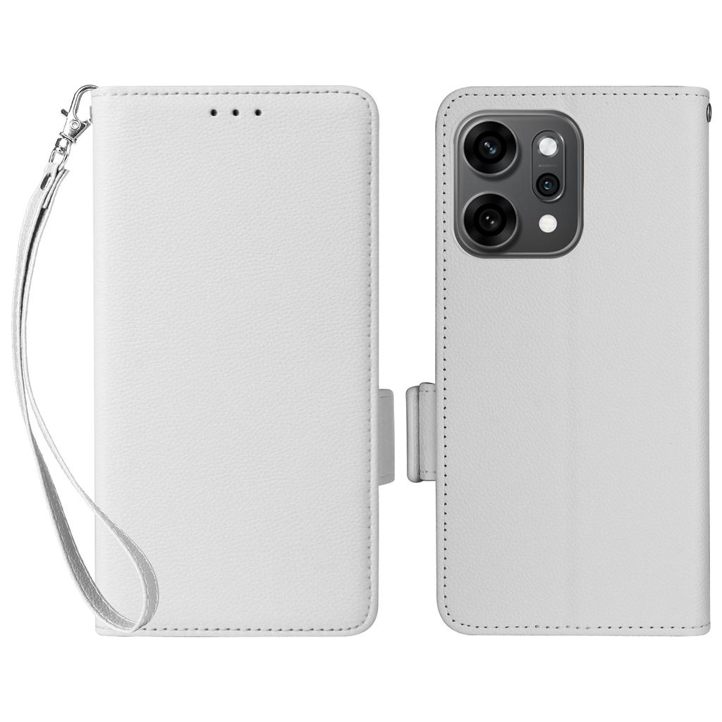 For Oppo Reno14 Pro 5G (Global) Case with Wrist Strap Litchi Texture PU Leather Wallet Phone Cover