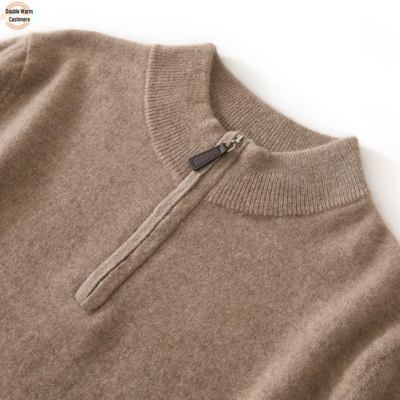 Men s Wool Half-Zip Sweater - Thick, Warm, Casual Knit Pullover for Autumn/Winter L