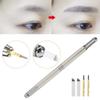 Double End Manual Permanent Microblading Eyebrow Tattoo Pen   2pcs 14Pins   2pcs Round Needles