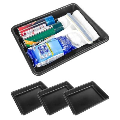 SEIWA Schuhablage Lang x Breit x Set mit Tablett für und Schuhaufbewahrungstabletts, Groß, 38,5 cm 30,5 cm 5,5 cm Hoch, Schwarz, 4, IMP317, Mehrzweck-Autos, Gartenarbeit,