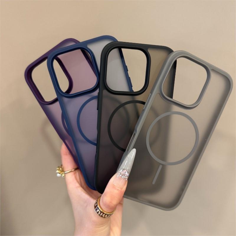 Luxury For Magsafe Wireless Charging Transparent Matte Case For iPhone 11 12 13 14 15 16 Pro Max Magnetic Clear Bumper Cover