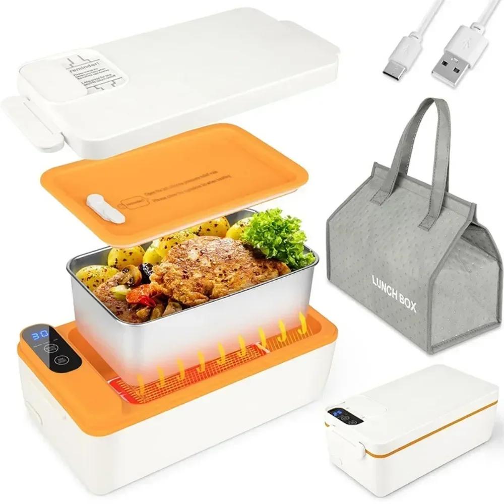 Hot 1000ML Office Thermal Lunch Boxes, Portable Electric Lunch Boxes, Water Free Heating Bento Box, Stainless Steel Food Warmer