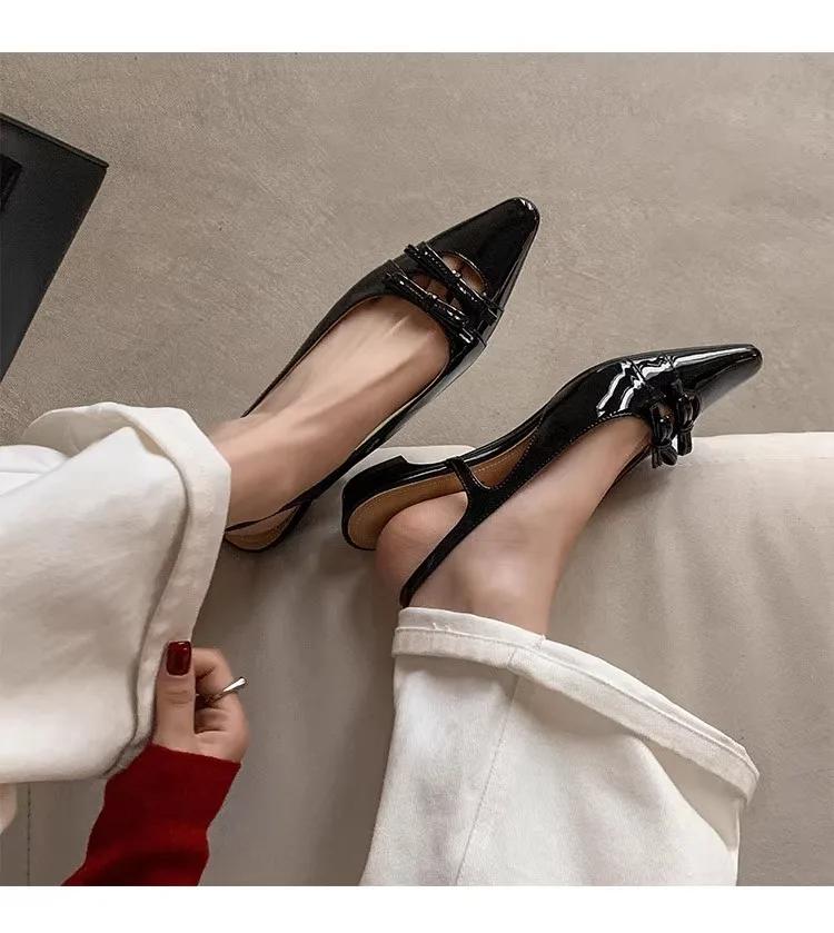 Pointed Toe High Heeled Sandals Women Shoes Sexy Slingback 2025 Summer Shallow Slippers Trend Pumps Dress Elegant Sandalias