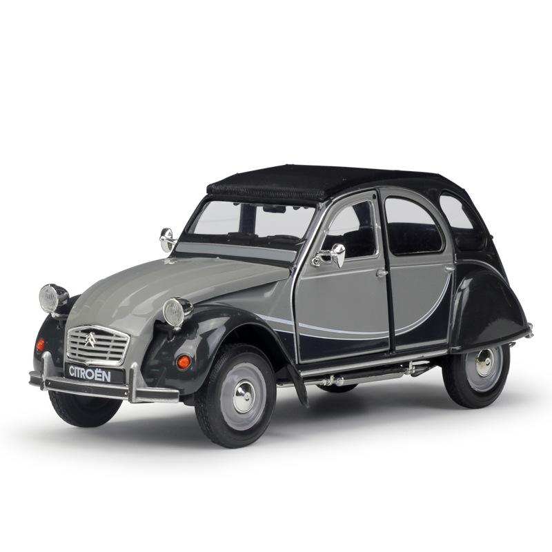 

WELLY 1/24 Citroen 2CV 6 Charleston Alloy Scale Car Model Diecast Metal Static Collection Children Toy Car Vehicles Gifts сірий колір