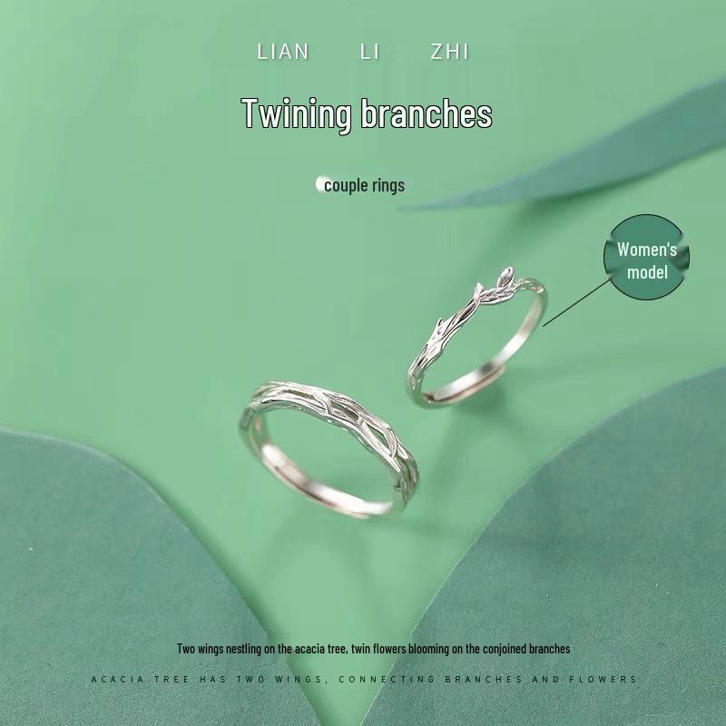 

Кольца для пары «Переплетенные ветви»: Модные креативные кольца-веточки, минималистичный дизайн с цветком-шипом для мужчин и женщин. Adjustable Open