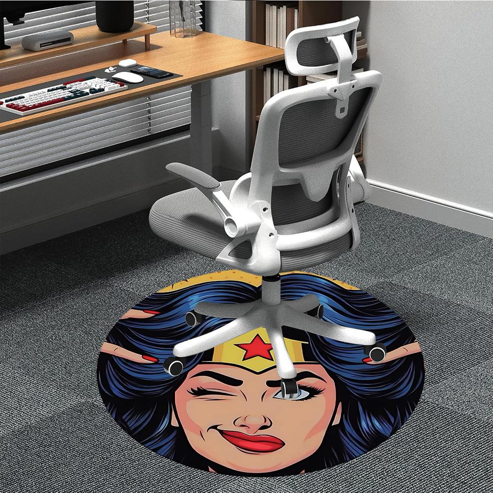 

1pc Wonder Woman, Superhero Chair Carpet for Office Non-Slip, Indoor Non-Slip Washable Carpet, Non-Shedding Mat For Officeyy251030101 80cm by 80cm