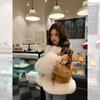 Imitation fox fur integrated locomotive jacket women's autumn and winter short 2024 new suede cotton clothing