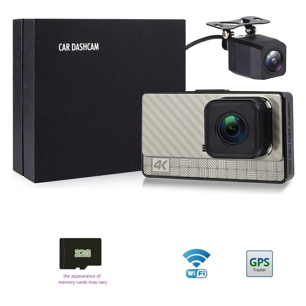 4K Ultra High Definition mit WiFi Mobile Internet ADAS BSD Front- und Heck-Dual-Recording-Fahrtenrekorder