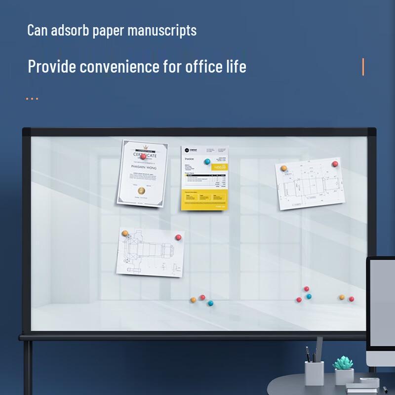 Deli Tempered Glass Whiteboard with Stand