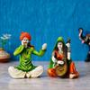 Resin Man Singing and Woman Playing Sitar Couple Statue Human Figurines Showpiece for Home Decor Living Room Bedroom