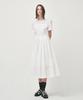 Etmont Half Sleeve Pleats Dress, White
