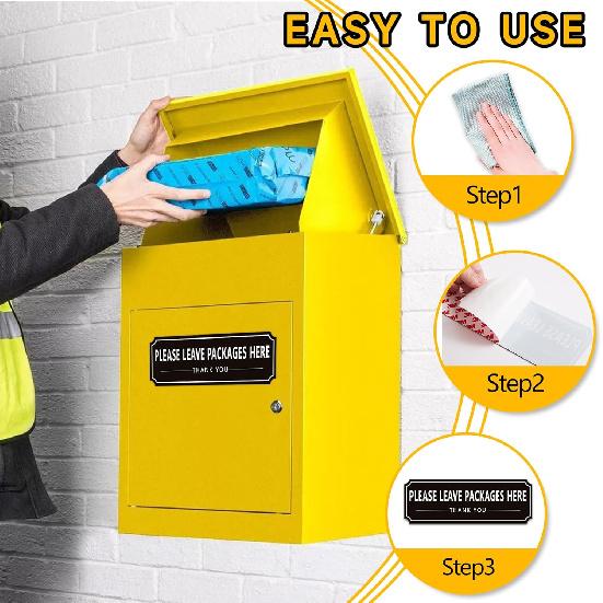 Please Leave Packages and Deliveries Here Sign Sticker, Self-Adhesive Waterproof Modern Deliveries Sign for Packages, Please Place Packages in Box