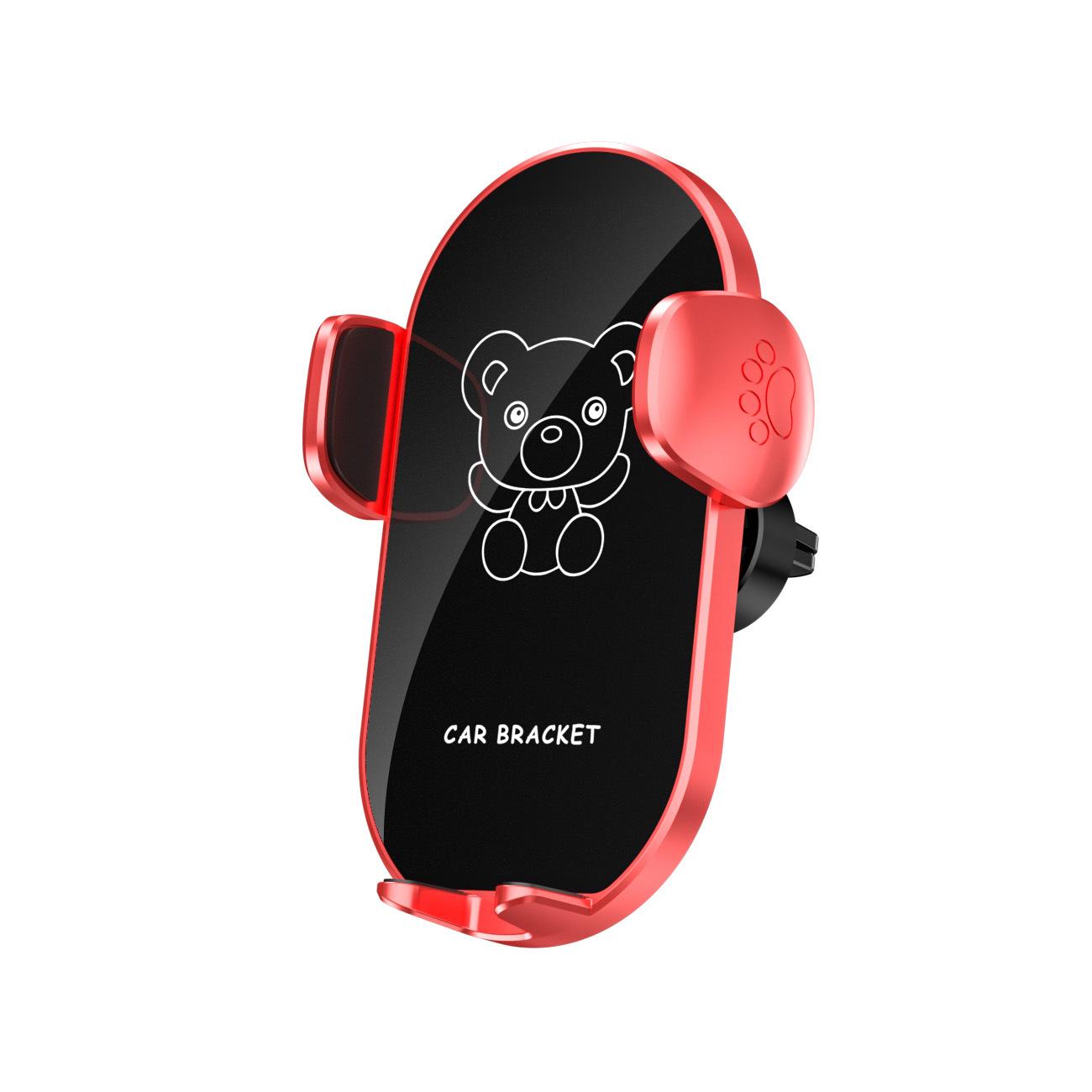 

Cartoon Bear Car Air Vent Phone Holder and Navigation Stand червоний