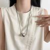 Black Color Geometric Ball Pendant Necklace Metal Round Ball Pendant  Jewelry Accessories