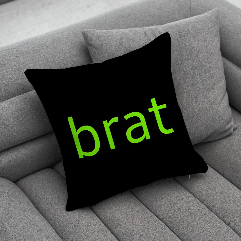 Singer CCharli XCX BRAT Pillow Case Soft Cushion Cases for Farmhouse Sofa Decor Home Decorations and Protector