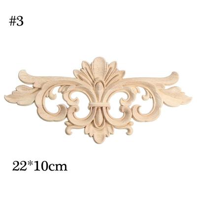 1/2 Pcs Furniture Crafts Corner Appliques Frame Floral Wood Carved Decal Wooden Figurines Wall Doors Decoration
