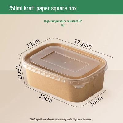 Disposable Kraft Paper Lunch Box with Lid