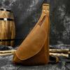 Crazy Horse Leather Chest Bag - Men's Casual Cowhide Crossbody & Shoulder Bag for Commuting & Outdoor Activities