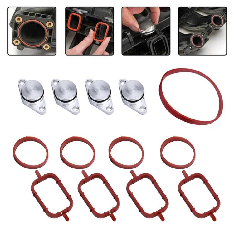 

4x22mm Car Swirl Flap Air Intake Aluminum Gasket Remove Repair Kit срібний